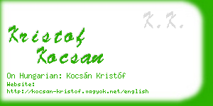 kristof kocsan business card