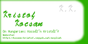 kristof kocsan business card